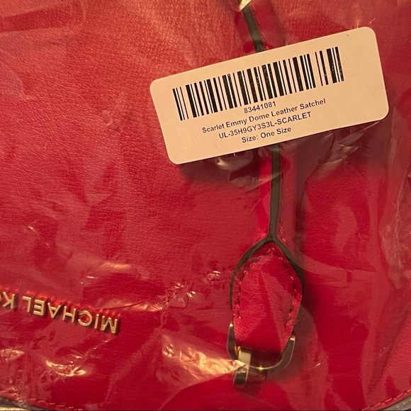 Leather Dome Satchel w/Shoulder Strap, Scarlet, Michael Kors size Large - Picture 12 of 16